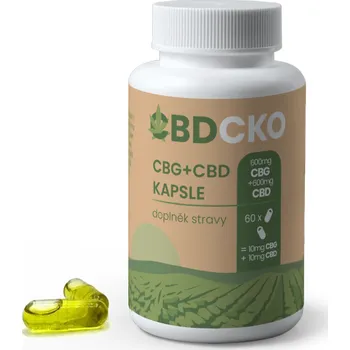 CBD CBDčko CBDčko, Konopné kapsle 2v1 s CBD + CBG, 60 ks, 1200 mg