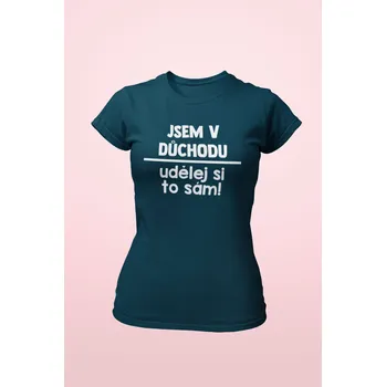 Dámské tričko Dámské tričko Udělej si to sám Barva: Petrolejová modrá, Velikost: XL