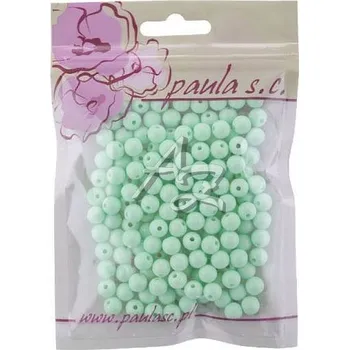 Dětské navlékací korálky korálky kulaté mentolové, 50g. 8mm