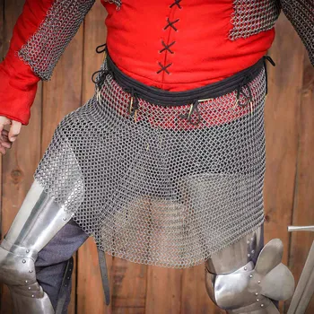 Karnevalový kostým Výprodej Kroužková suknice z pružinové oceli: Nenýtované kroužky Ø9mm, s prošívaným opaskem - Outlet