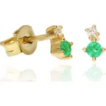 Zlatnictví Helios Zlaté náušnice pecky se smaragdy a diamanty