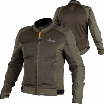 Moto bunda Motocyklová bunda Softshell s chrániči HUSAR RAVEN green voděodolná