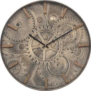 Hodiny Nástěnné hodiny Deyan 50 cm hnědé moderní industriální do obýváku a ložnice Atmosphera