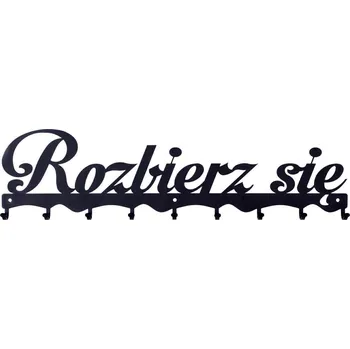 Věšák Nástěnný věšák do předsíně Rozbierz się Intesi černý kovový industriální 60 cm