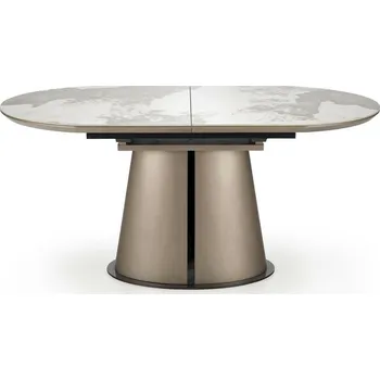 Jídelní stůl Rozkládací jídelní stůl Bonnel moderní béžový mramor oválný 160-200 cm Intesi