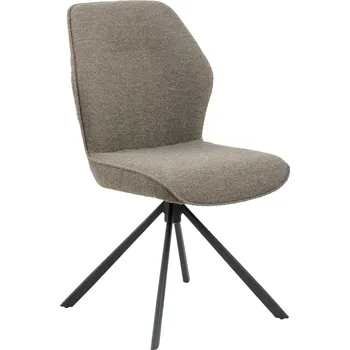 Jídelní židle Aura Actona otočná čalouněná židle šedá moderní do jídelny a obývacího pokoje na černých nohách