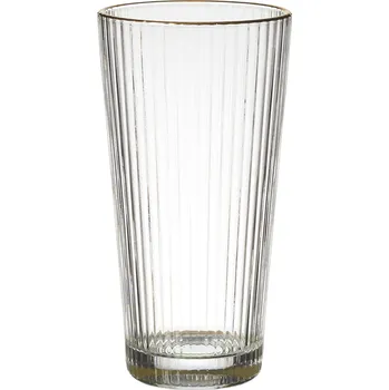 Sklenice Sklenice na vodu Gold Edge Intesi 300 ml moderní vlnitá se zlatým okrajem