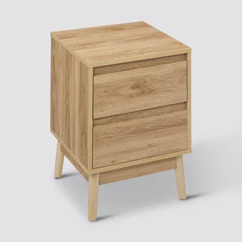 Noční stolek Noční stolek Aabana 40 cm se 2 zásuvkami ve skandinávském stylu od 5five simply smart v přírodní barvě