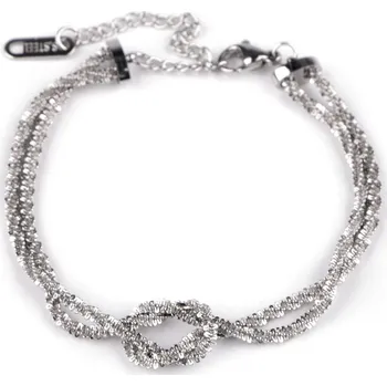 Náramek Náramek z nerezové oceli dvojitý s uzlem, barva 1 stříbrná