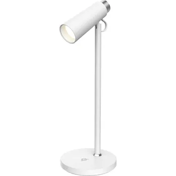Lampička IMMAX LED stolní lampička TIT/ Qi nabíjení/ 12W/ DC12V/1A/ 100-240 VAC/ 150lm/ bílá se stříbrnými prvky