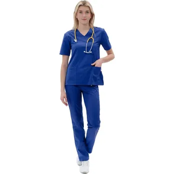 Zdravotnický oděv Perlička® Zdravotnícky set Pařížska modrá Velikost košile: 42, Velikost kalhot: 56