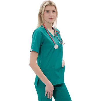 Zdravotnický oděv Perlička® Zdravotnická košile LORA SATTÉ Tmavězelená Barva: TmavěZelená, Velikost: 50