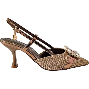 Dámské lodičky Hnědé slingback lodičky Laura Biagiotti Raffia Brown Velikost: 41