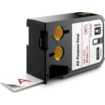 Pásek do tiskárny Páska Dymo XTL, 24mm (vinyl) bílá, červený tisk, 7m