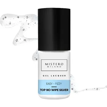 Lak na nehty Mistero Milano - Top coat - EASY-FIZZY SILVER TOP NO WIPE 7ml