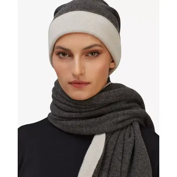 Šála Šála Kašmír Cream-Antracit Double-oboustranná
