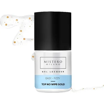 Lak na nehty Mistero Milano - Top coat- EASY-FIZZY GOLD TOP NO WIPE 12ml