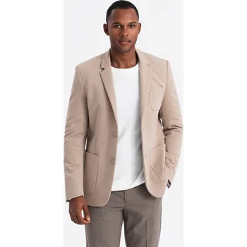 Pánské sako Ombre OM-BLZB-0129 béžové XL