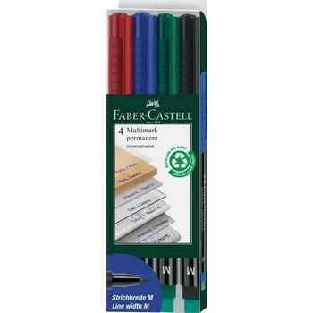 FABER-CASTELL Multimark gumovací 1525 M, set 4ks