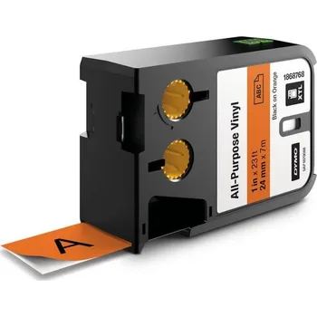 Pásek do tiskárny Páska Dymo XTL, 24mm (vinyl) oranžová, černý tisk, 7m