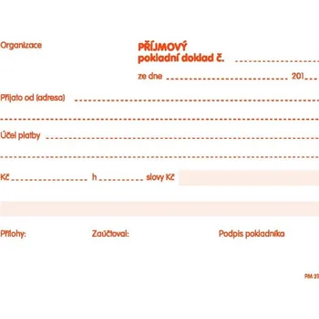 Tiskopis Příjmový pokladní doklad neplátce nepropis A6 PaM 30