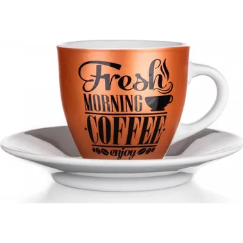 šálek + podšálek 90ml FRESH MORNING COFFEE keramický