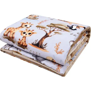 Dětská deka Velvet bavlněná deka 100 x 75 cm - mláďata/ šedá