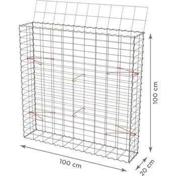 TOPSTONE Gabionový koš s víkem: 100 x 20 x 100 cm - oko sítě 10x10cm