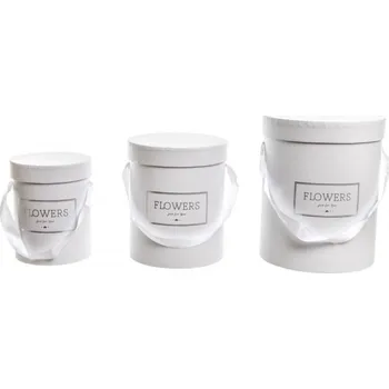 Dárková krabička Flower box bílý, sada 3 ks