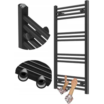 Radiátor KOUPELNOVÝ RADIÁTOR ŽEBŘÍKOVÝ MODERNÍ ČERNÝ 100x50 cm RAVEN