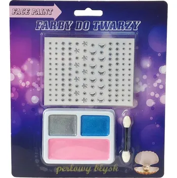 Výtvarná barva Barvy na obličej dětské perleťové 3 barvy se samolepkami