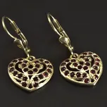 Goldpoint Zlaté náušnice srdce s granáty Váha: 3.84 g