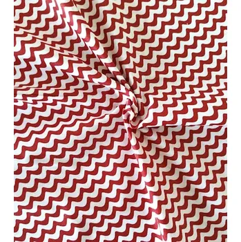 Bavlněná látka vlnky red plátno 140cm | RTex