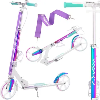 Koloběžka Skládací koloběžka Raven Celia Neo Chrome s ruční brzdou ABEC9 200mm