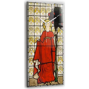 Hodiny Skleněné hodiny Sklo Tichý mechanismus Loft Nástěnné Vitráž Svatý 30x60