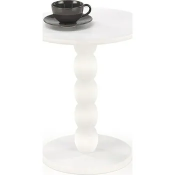 Konferenční stolek Kulatý konferenční stolek Deleyna bílý moderní dřevěný do obýváku a ložnice Intesi 40 cm