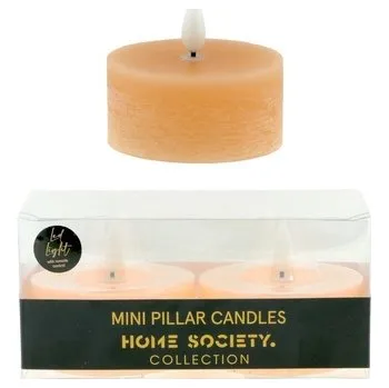 Svíčka Sada dvou svíček válec LED broskvová