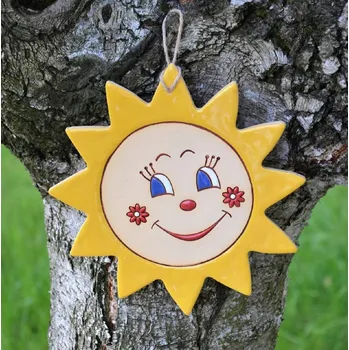 Keramické Sluníčko 20 cm s kytičkou
