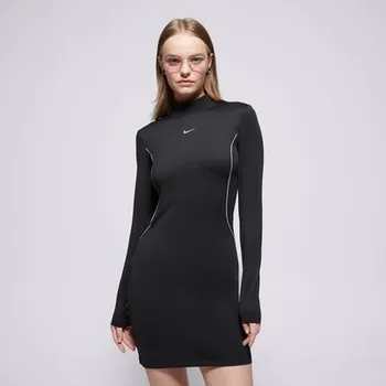 Dámské šaty Nike Šaty W Nsw Ls Dress Sw Černá Xs