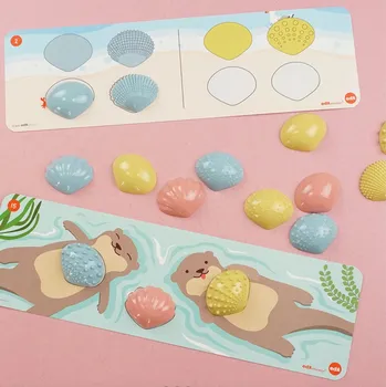 Hračka pro nejmenší EDX Education - Eco friendly hmatové mušle Green-n-Learn® 54 ks