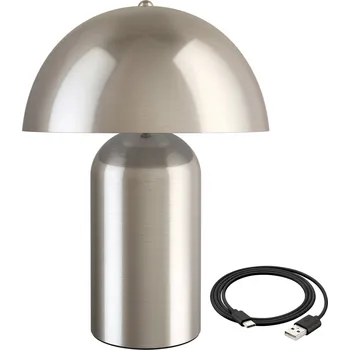 Lampička TecTake Malá retro stolní lampa Kade, stmívatelná, šedá