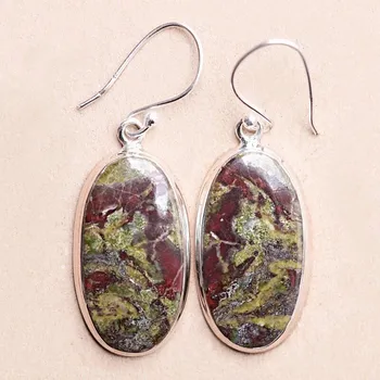 Náušnice Dračí kámen náušnice stříbro Ag 925 E287 2,7 cm, 9,7 g