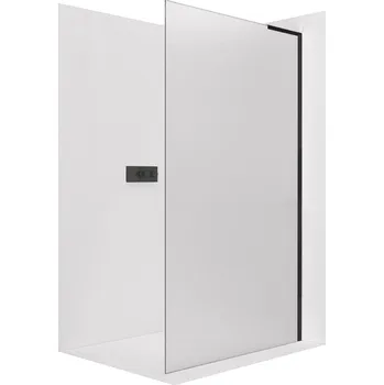CERANO - Sprchová zástěna Walk-in Onyx L-pravá vzpěra - 8 mm - černá matná, mléčné sklo - 90x200 cm