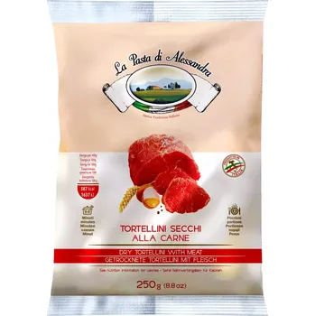 Sušené vaječné semolinové tortellini plněné masem LA PASTA DI ALESSANDRA 250g