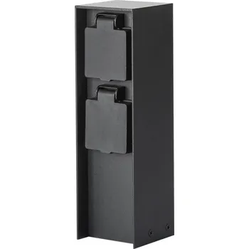 Venkovní osvětlení Brilagi - Venkovní zásuvkový sloupek PILLAR 2Z SCHUKO 230V IP44 černá