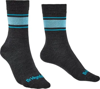 Dámské ponožky Ponožky Bridgedale Everyday Ultra Light Merino Performance Boot Women's dark grey/blue/126 S (3-4,5 UK)
