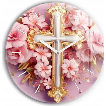 Hodiny Nástěnné hodiny SacroArte růžové 30 cm