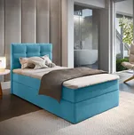 Čalouněná postel boxspring GLORIEN VELVET 90x200 cm modrá Matrace: Matrace Bonell pružinová CASABLANCA 13