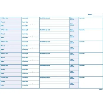 Tiskopis Kniha ubytovaných PaM 107