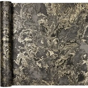 Tapeta Tapeta Grafitový Mramor se Zlatem jako KÁMEN